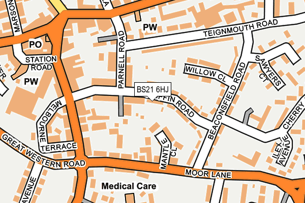 BS21 6HJ map - OS OpenMap – Local (Ordnance Survey)