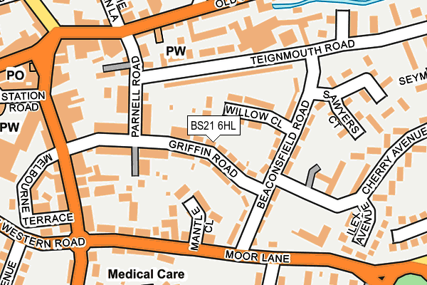 BS21 6HL map - OS OpenMap – Local (Ordnance Survey)