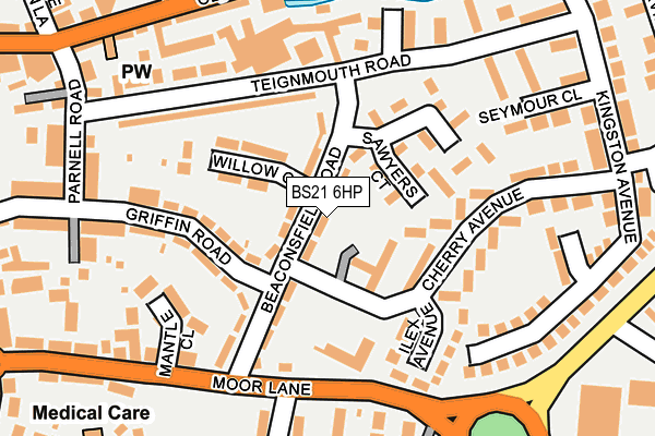 BS21 6HP map - OS OpenMap – Local (Ordnance Survey)