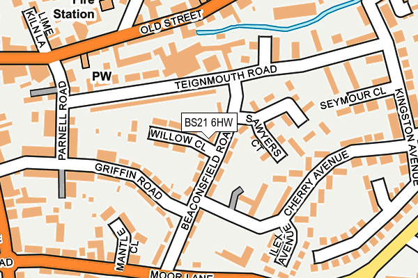 BS21 6HW map - OS OpenMap – Local (Ordnance Survey)
