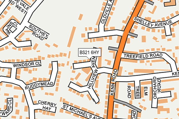 BS21 6HY map - OS OpenMap – Local (Ordnance Survey)