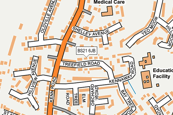 BS21 6JB map - OS OpenMap – Local (Ordnance Survey)