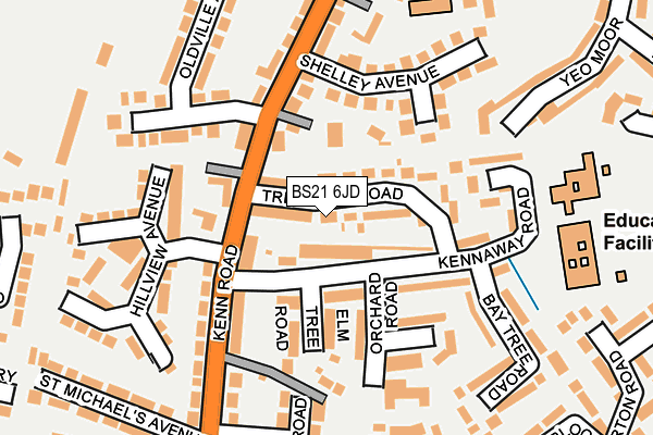 BS21 6JD map - OS OpenMap – Local (Ordnance Survey)