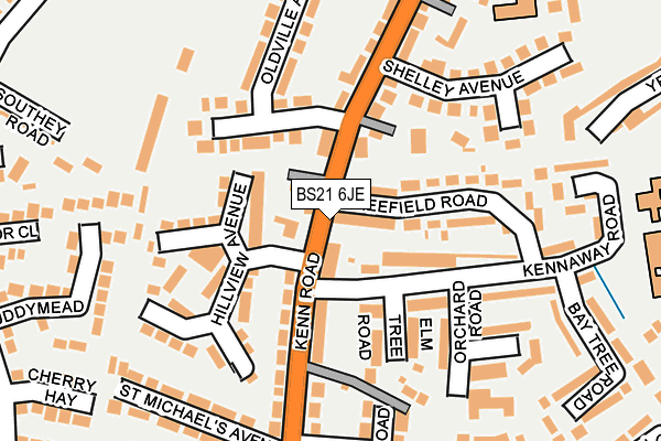 BS21 6JE map - OS OpenMap – Local (Ordnance Survey)