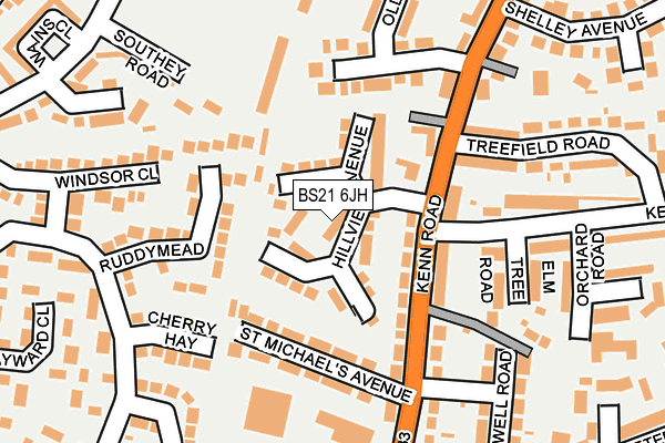 BS21 6JH map - OS OpenMap – Local (Ordnance Survey)