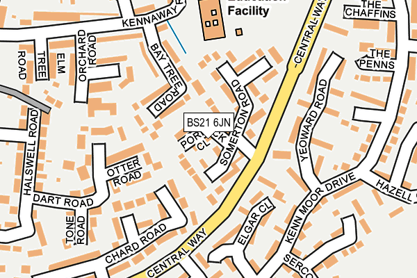 BS21 6JN map - OS OpenMap – Local (Ordnance Survey)