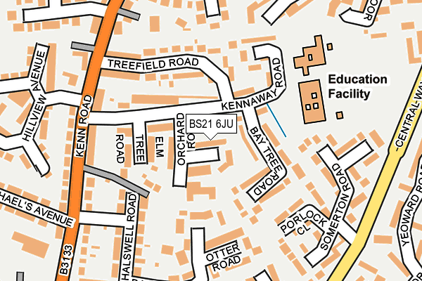 BS21 6JU map - OS OpenMap – Local (Ordnance Survey)