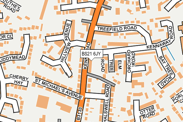BS21 6JY map - OS OpenMap – Local (Ordnance Survey)