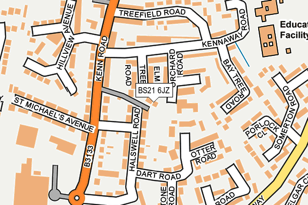 BS21 6JZ map - OS OpenMap – Local (Ordnance Survey)