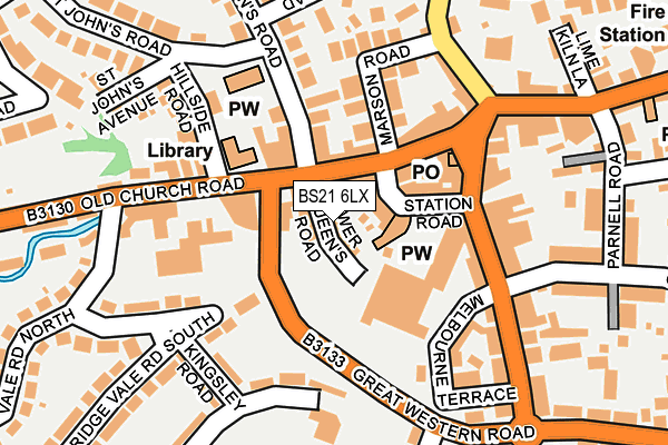 BS21 6LX map - OS OpenMap – Local (Ordnance Survey)