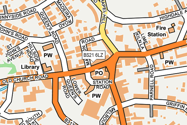 BS21 6LZ map - OS OpenMap – Local (Ordnance Survey)