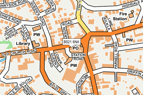 BS21 6NA map - OS OpenMap – Local (Ordnance Survey)