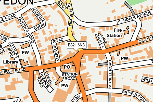 BS21 6NB map - OS OpenMap – Local (Ordnance Survey)