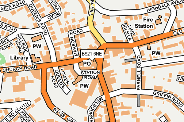 BS21 6NE map - OS OpenMap – Local (Ordnance Survey)