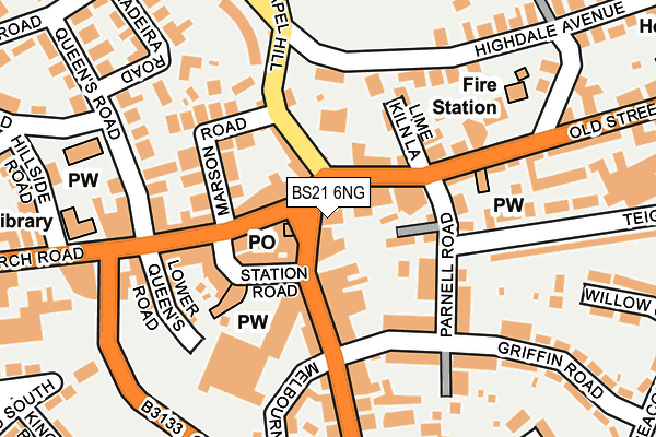 BS21 6NG map - OS OpenMap – Local (Ordnance Survey)