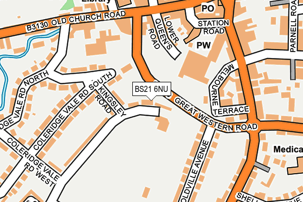 BS21 6NU map - OS OpenMap – Local (Ordnance Survey)