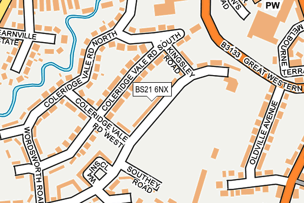 BS21 6NX map - OS OpenMap – Local (Ordnance Survey)
