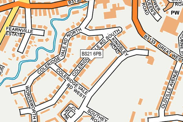 BS21 6PB map - OS OpenMap – Local (Ordnance Survey)