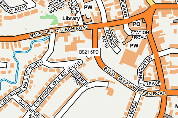BS21 6PD map - OS OpenMap – Local (Ordnance Survey)