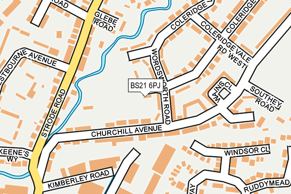 BS21 6PJ map - OS OpenMap – Local (Ordnance Survey)