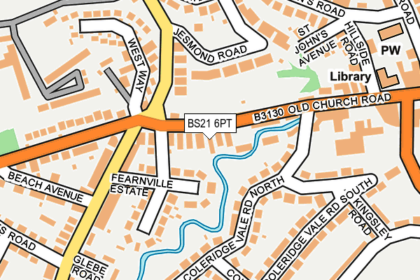 BS21 6PT map - OS OpenMap – Local (Ordnance Survey)