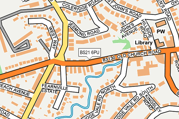 BS21 6PU map - OS OpenMap – Local (Ordnance Survey)