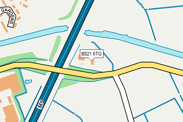 BS21 6TG map - OS OpenMap – Local (Ordnance Survey)