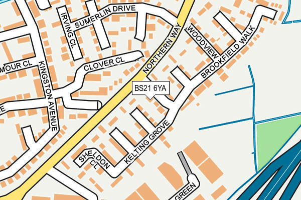 BS21 6YA map - OS OpenMap – Local (Ordnance Survey)