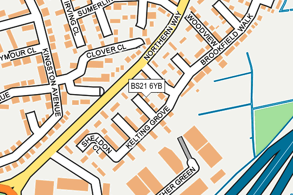 BS21 6YB map - OS OpenMap – Local (Ordnance Survey)