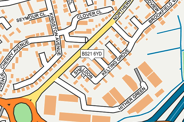 BS21 6YD map - OS OpenMap – Local (Ordnance Survey)