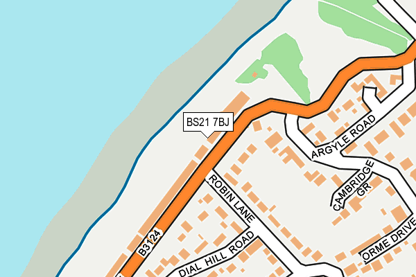 BS21 7BJ map - OS OpenMap – Local (Ordnance Survey)