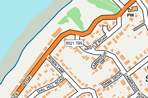 BS21 7BN map - OS OpenMap – Local (Ordnance Survey)