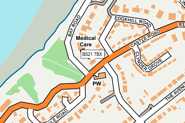 BS21 7BX map - OS OpenMap – Local (Ordnance Survey)