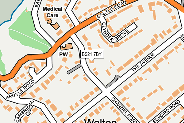 BS21 7BY map - OS OpenMap – Local (Ordnance Survey)