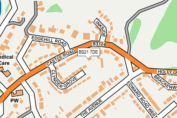 BS21 7DE map - OS OpenMap – Local (Ordnance Survey)
