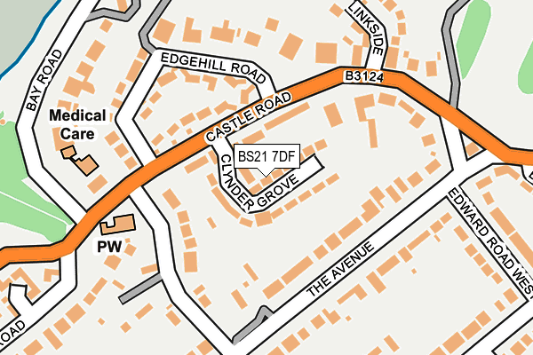 BS21 7DF map - OS OpenMap – Local (Ordnance Survey)