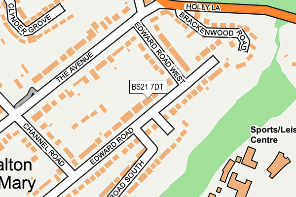 BS21 7DT map - OS OpenMap – Local (Ordnance Survey)