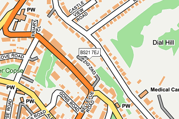 BS21 7EJ map - OS OpenMap – Local (Ordnance Survey)