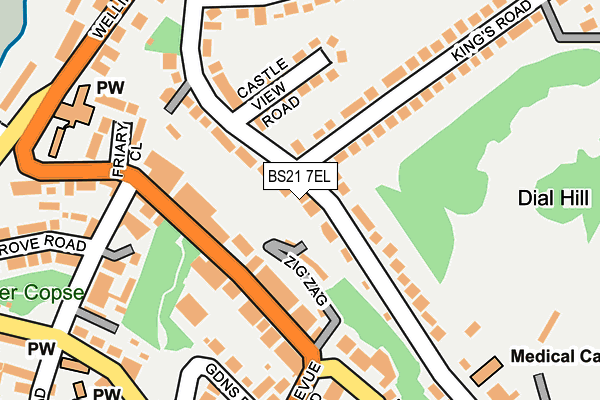BS21 7EL map - OS OpenMap – Local (Ordnance Survey)