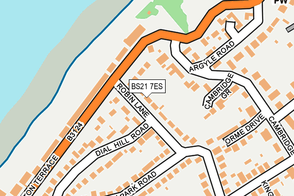 BS21 7ES map - OS OpenMap – Local (Ordnance Survey)