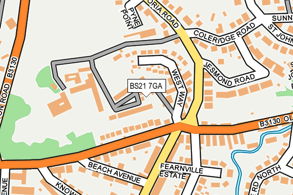 BS21 7GA map - OS OpenMap – Local (Ordnance Survey)