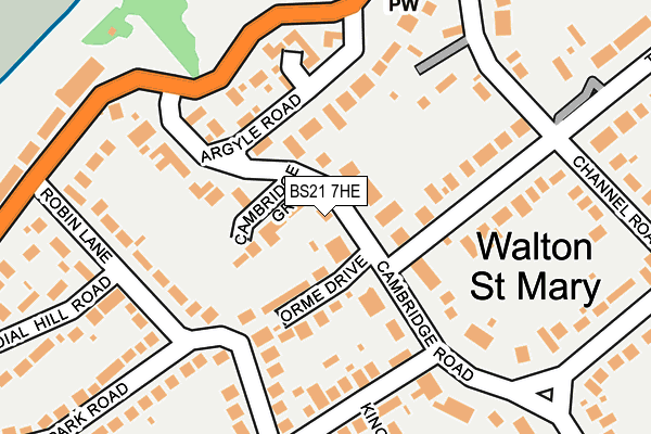 BS21 7HE map - OS OpenMap – Local (Ordnance Survey)