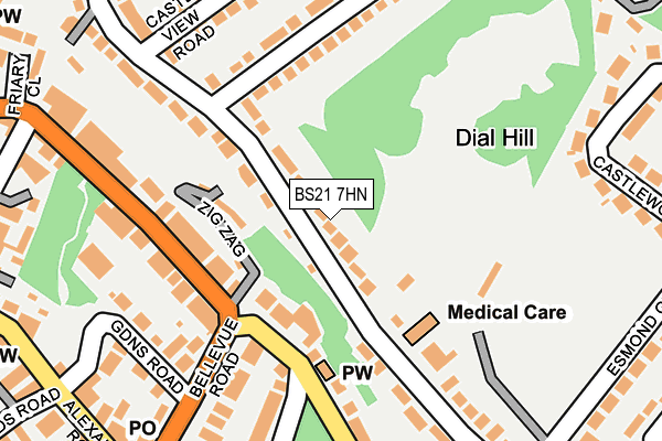 BS21 7HN map - OS OpenMap – Local (Ordnance Survey)