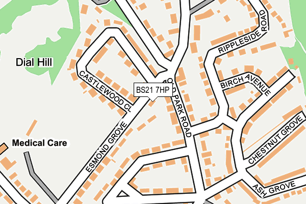 BS21 7HP map - OS OpenMap – Local (Ordnance Survey)