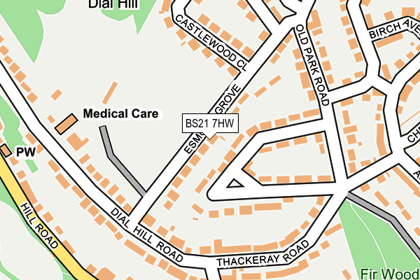 BS21 7HW map - OS OpenMap – Local (Ordnance Survey)