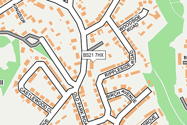 BS21 7HX map - OS OpenMap – Local (Ordnance Survey)