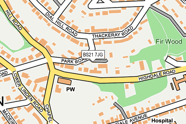BS21 7JG map - OS OpenMap – Local (Ordnance Survey)