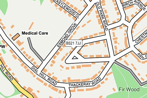 BS21 7JJ map - OS OpenMap – Local (Ordnance Survey)