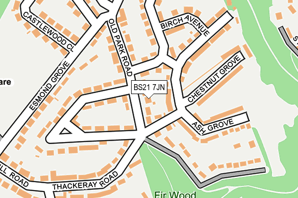 BS21 7JN map - OS OpenMap – Local (Ordnance Survey)