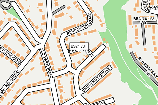 BS21 7JT map - OS OpenMap – Local (Ordnance Survey)